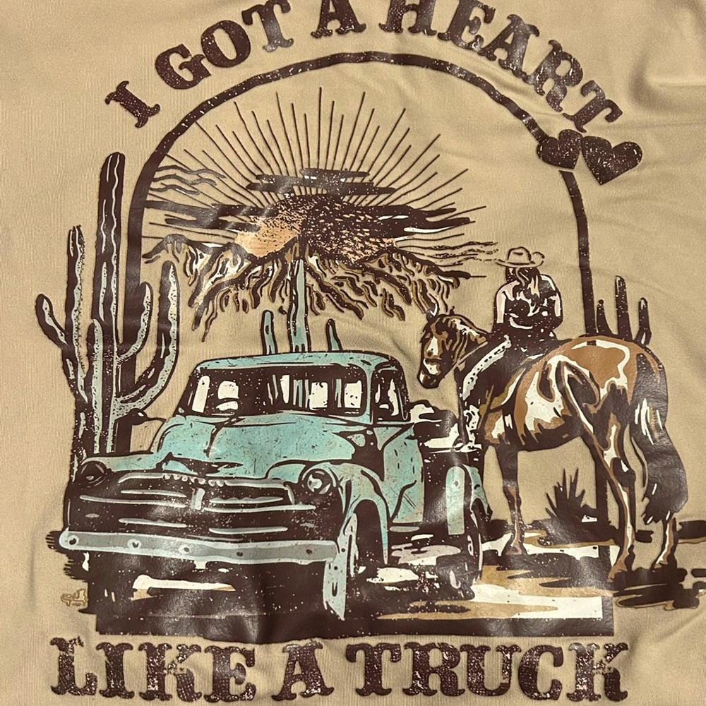 2XL Western Tan Graphic T-Shirt